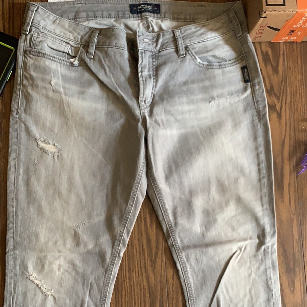 Silver Aiko style ankle skinny jeans W33/L27